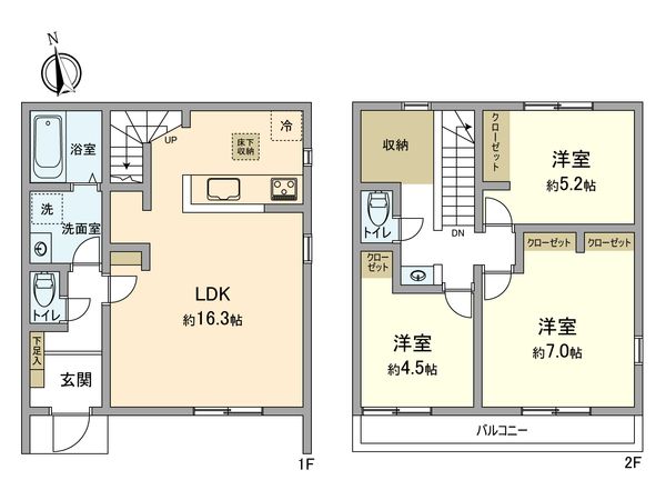 青梅市長淵4丁目 23-1期新築戸建4号棟 間取図(平面図) 青梅市長淵4丁目 23-1期新築戸建4号棟 間取図(平面図)