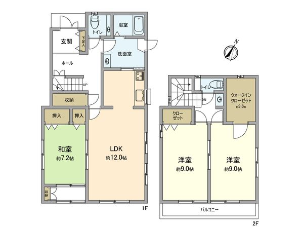 昭島市美堀町3丁目 戸建 間取図(平面図) 間取図(平面図)