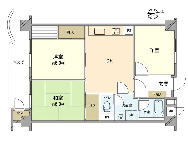 コーポ武蔵末広 間取図(平面図) コーポ武蔵末広 間取図(平面図)