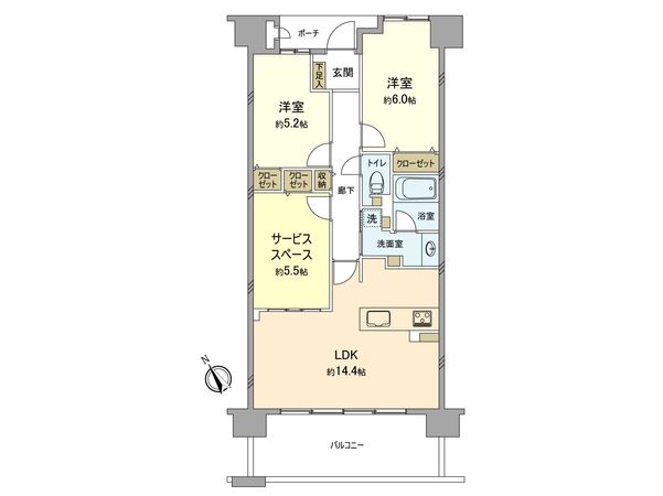 サンクレイドル羽村リヴィエール 間取図(平面図)