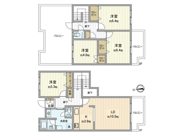 エステート立川一番町 26号棟 間取図(平面図) 間取図(平面図)