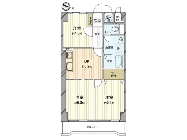 ハイネス福生 間取図(平面図) ハイネス福生 間取図(平面図)