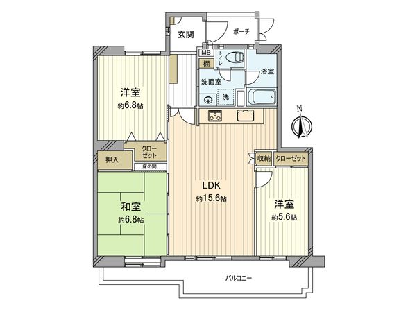 昭島つつじが丘ハイツ北 14号棟 間取図(平面図) 昭島つつじが丘ハイツ北 14号棟 間取図(平面図)