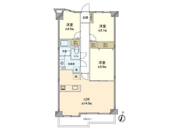 ルネ福生ツインステイツ B棟 間取図(平面図) ルネ福生ツインステイツ B棟 間取図(平面図)