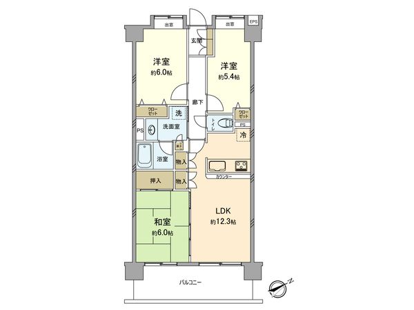 日神パレステージ拝島 間取図(平面図) 間取図(平面図)