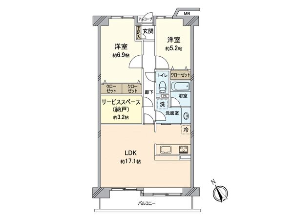 東建ニューハイツ拝島 間取図(平面図) 間取図(平面図)