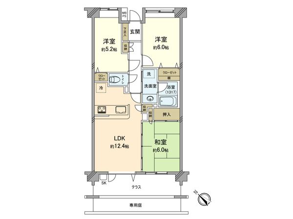 日神パレステージ羽村 間取図(平面図)