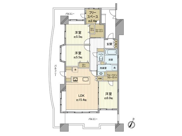 レクセルマンション福生第2 間取図(平面図) レクセルマンション福生第2 間取図(平面図)