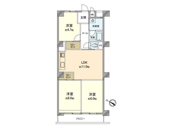 メゾンドール武蔵野台 間取図(平面図) 間取図(平面図)