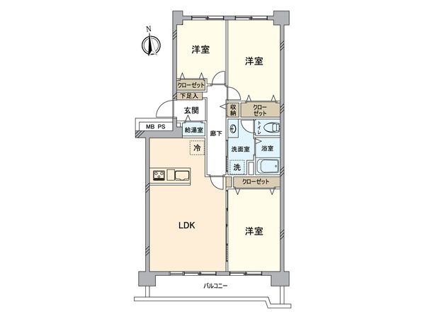 昭島つつじが丘ハイツ北 17号棟 間取図(平面図)