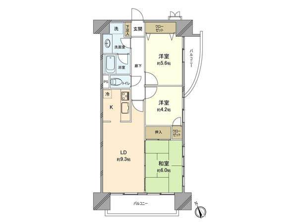サンシュロス昭島 間取図(平面図)