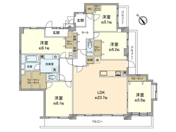 ライオンズマンション拝島 間取図(平面図)