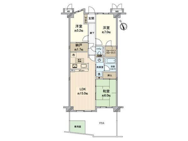 モアステージ昭島 間取図(平面図)