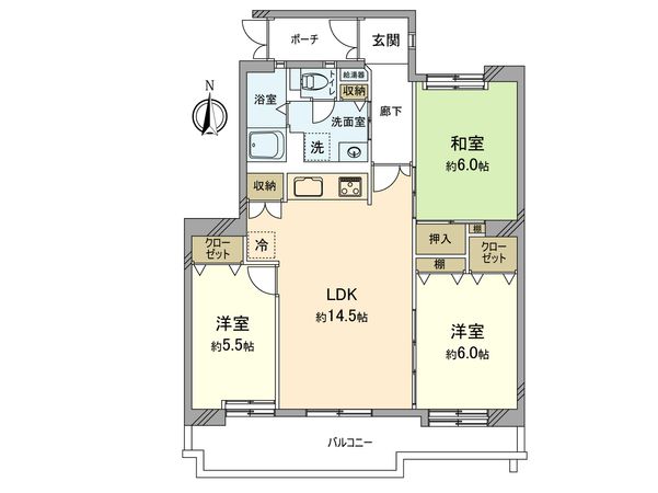 昭島つつじが丘ハイツ北 24号棟 間取図(平面図)