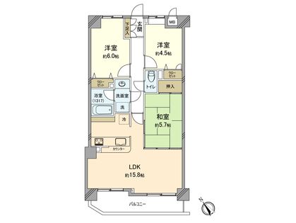 ルピナス河辺 間取図(平面図)