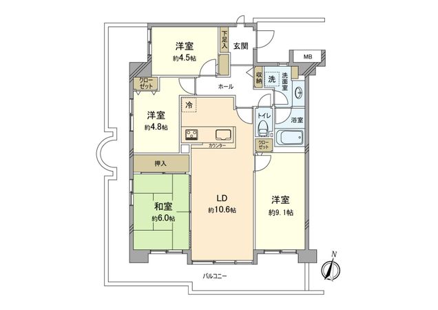 ルネ福生 A棟 間取図(平面図)