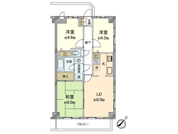 ワコーレ拝島Ⅱ 間取図(平面図)