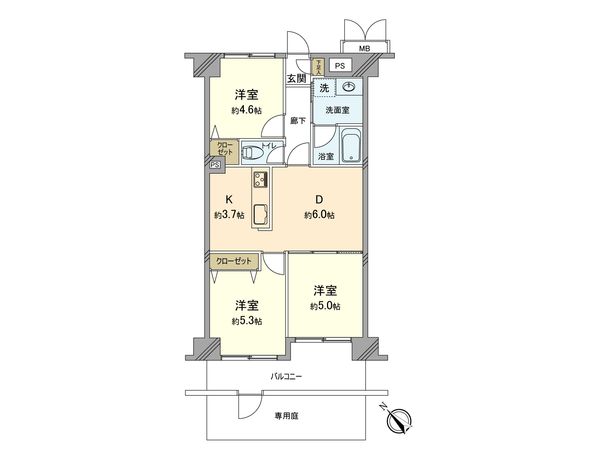 ライオンズマンション昭島 間取図(平面図)