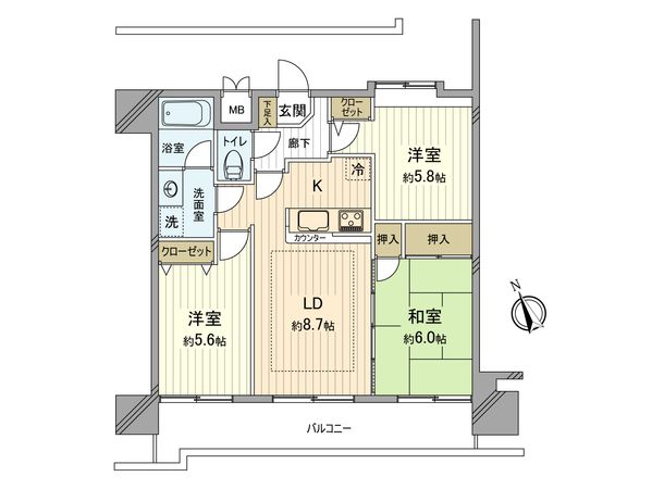 サンシュロス昭島 間取図(平面図)