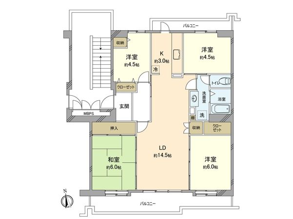昭島つつじが丘ハイツ北 18号棟 間取図(平面図) 昭島つつじが丘ハイツ北 18号棟 間取図(平面図)