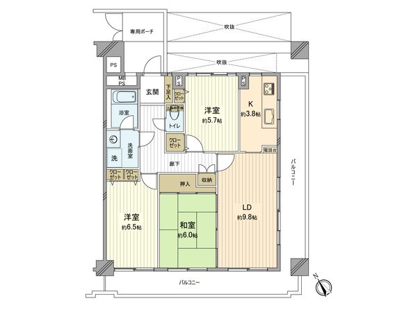 ライオンズマンション多摩川河辺第2 間取図(平面図) ライオンズマンション多摩川河辺第2 間取図(平面図)