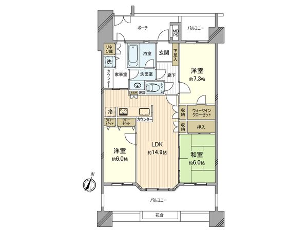 レクセルマンション福生第二 間取図(平面図) 間取図(平面図)