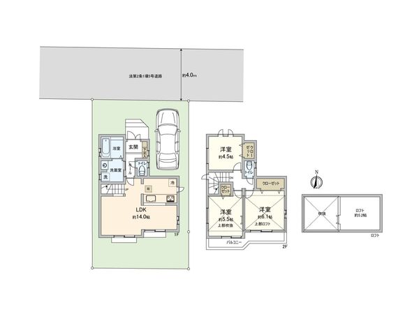 西東京市北原町2丁目 新築戸建 間取図(平面図) 西東京市北原町2丁目 新築戸建 間取図(平面図)