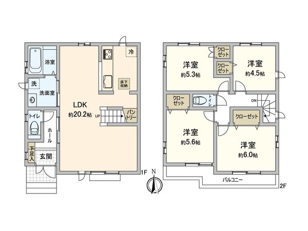 西東京市芝久保町4丁目 新築戸建 C号棟 間取図(平面図) 西東京市芝久保町4丁目 新築戸建 C号棟 間取図(平面図)