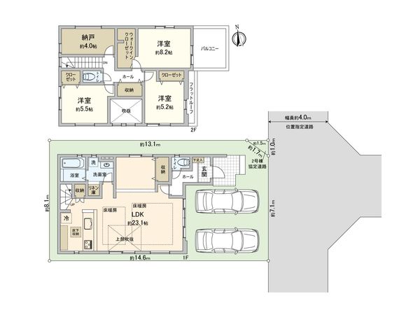 西東京市新町5丁目 新築戸建 2号棟 間取図(平面図) 西東京市新町5丁目 新築戸建 2号棟 間取図(平面図)