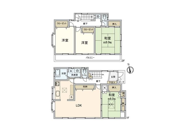 小平市花小金井2丁目 戸建 間取図(平面図) 間取図(平面図)