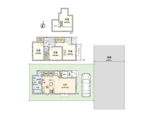 西東京市南町2丁目 新築戸建 2号棟 間取図(平面図) 西東京市南町2丁目 新築戸建 2号棟 間取図(平面図)