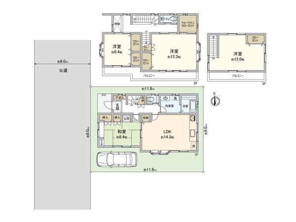 小平市天神町1丁目 戸建 間取図(平面図)