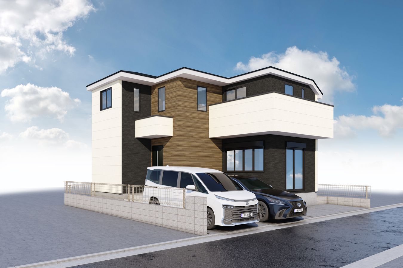 小平市仲町 新築戸建 外観パース図 外観パース図