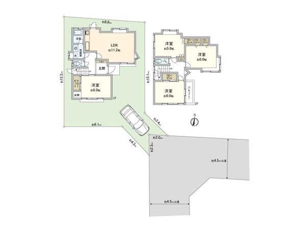 東久留米市弥生1丁目 戸建 間取図(平面図) 東久留米市弥生1丁目 戸建 間取図(平面図)