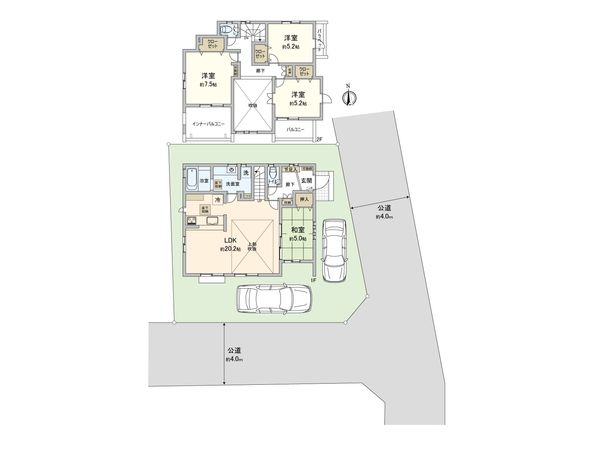 西東京市北原町1丁目 新築戸建 間取図(平面図) 西東京市北原町1丁目 新築戸建 間取図(平面図)