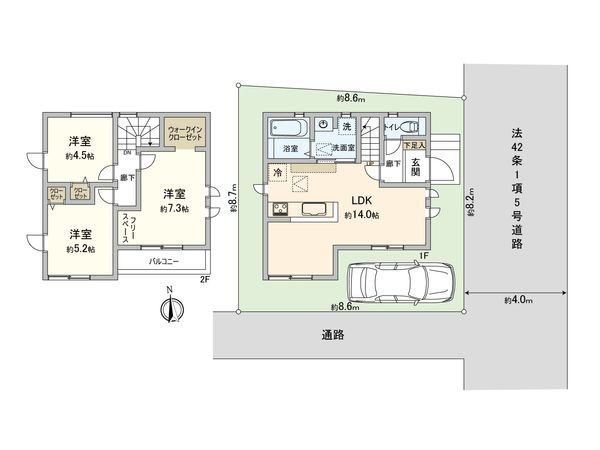 西東京市中町5丁目 新築戸建 間取図(平面図)