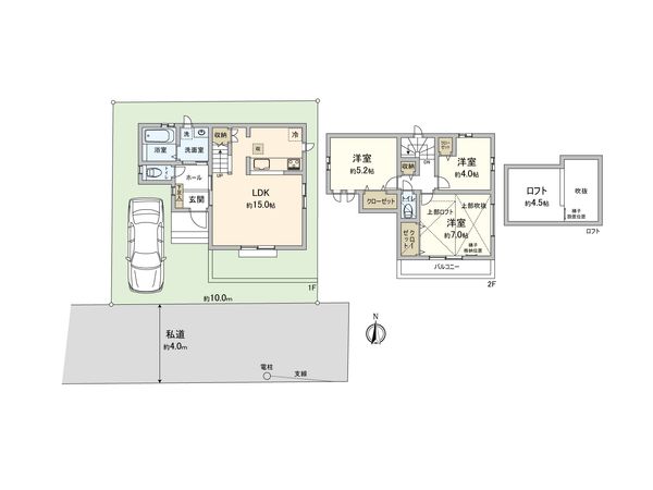 西東京市北原町2丁目 新築戸建 間取図(平面図) 西東京市北原町2丁目 新築戸建 間取図(平面図)