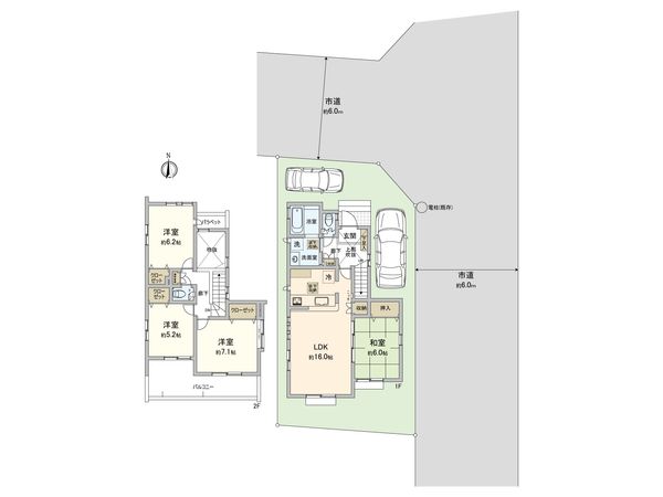 小平市大沼町6丁目 新築戸建 1号棟 間取図(平面図)