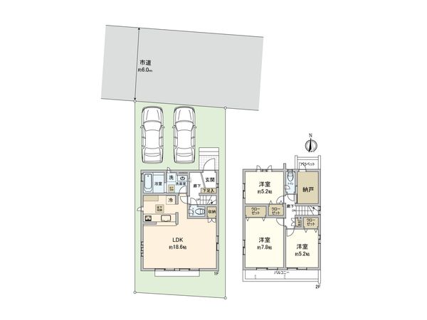 小平市大沼町6丁目 新築戸建 3号棟 間取図(平面図)