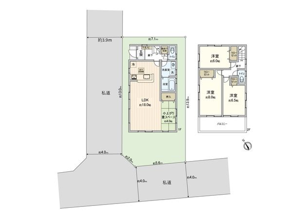 東村山市恩多町5丁目 1号棟 新築戸建 間取図(平面図) 東村山市恩多町5丁目 1号棟 新築戸建 間取図(平面図)