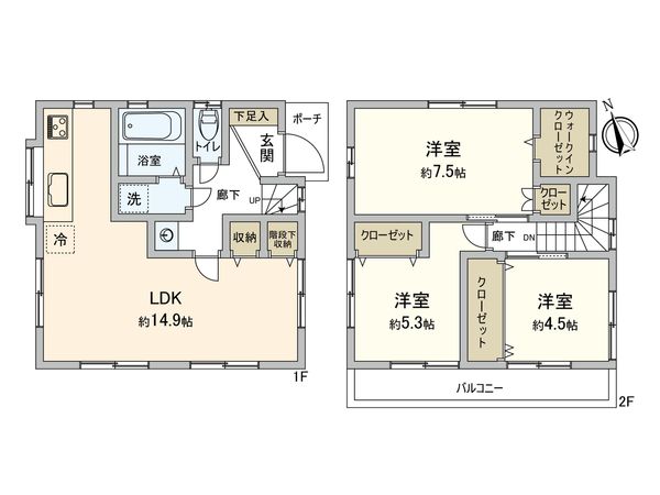 小平市大沼町2丁目 戸建 間取図(平面図) 小平市大沼町2丁目 戸建 間取図(平面図)