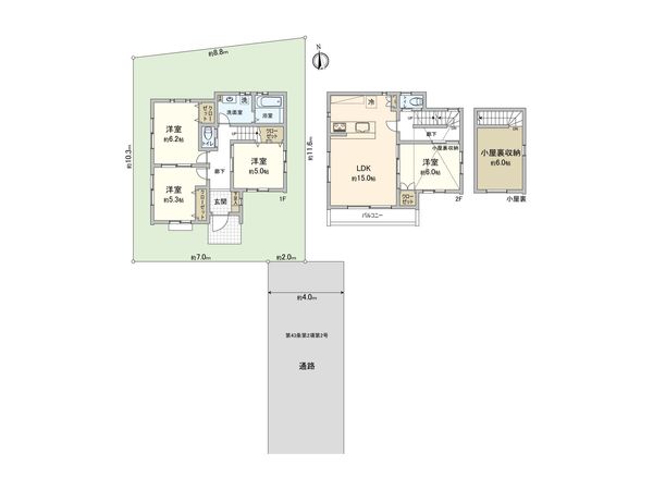 小平市花小金井7丁目 新築戸建 間取図(平面図) 小平市花小金井7丁目 新築戸建 間取図(平面図)