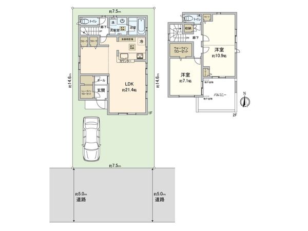 西東京市新町5丁目 戸建 間取図(平面図) 西東京市新町5丁目 戸建 間取図(平面図)