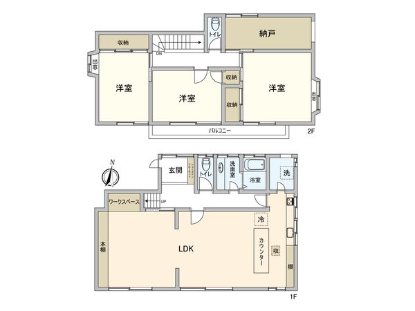 小平市花小金井4丁目 戸建 間取図(平面図)