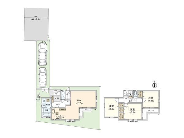 小平市花小金井5丁目 戸建 間取図(平面図) 小平市花小金井5丁目 戸建 間取図(平面図)