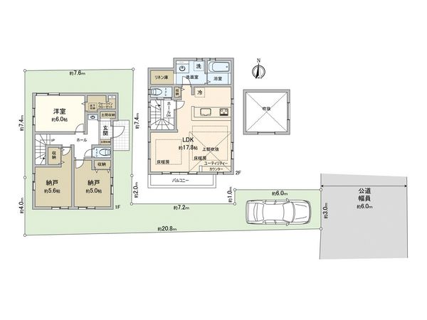 小平市花小金井5丁目 新築戸建【3号棟】 間取図(平面図) 小平市花小金井5丁目 新築戸建【3号棟】 間取図(平面図)