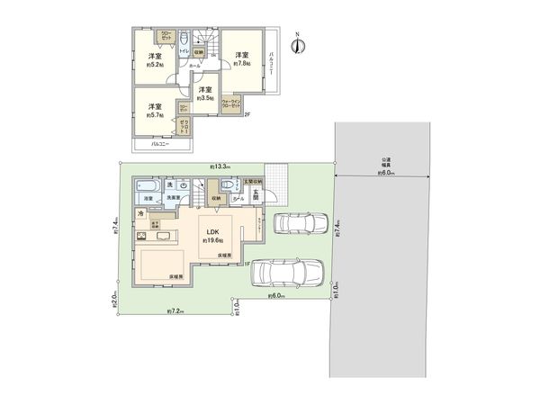 小平市花小金井5丁目 新築戸建【4号棟】 間取図(平面図)