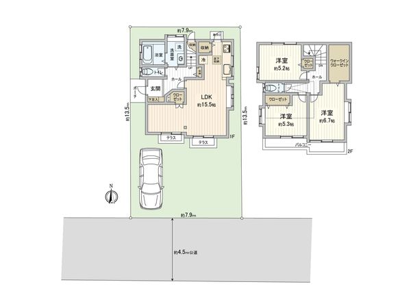 小平市花小金井4丁目 戸建 間取図(平面図)