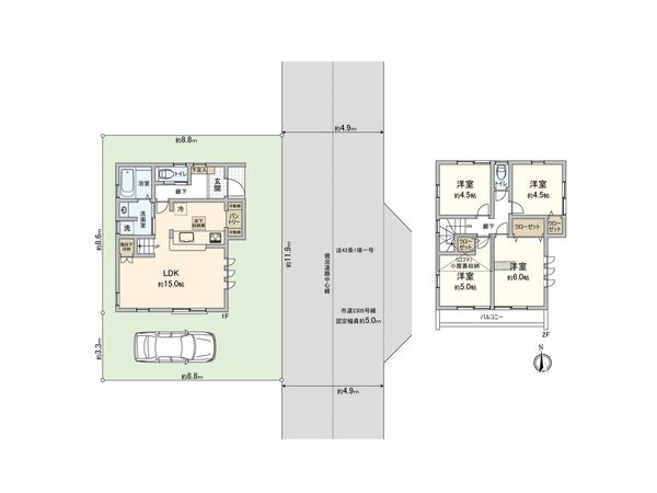 西東京市芝久保町1丁目 新築戸建 間取図(平面図) 西東京市芝久保町1丁目 新築戸建 間取図(平面図)