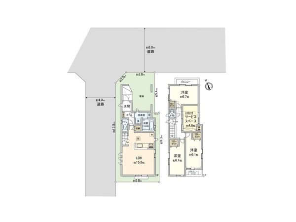 東久留米市滝山3丁目 新築戸建 1号棟 間取図(平面図)